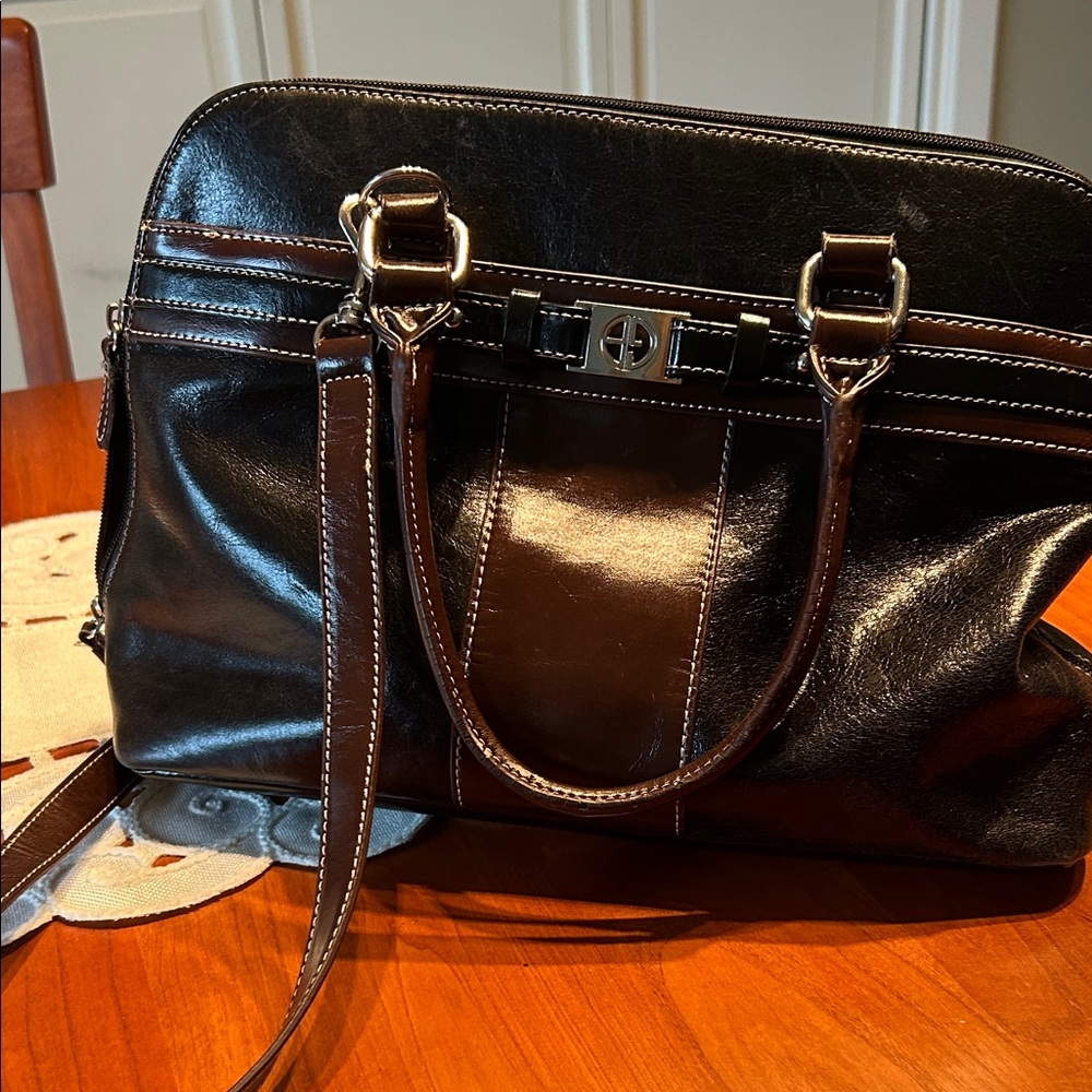 Giani Bernini Black and Brown Shoulder Bag